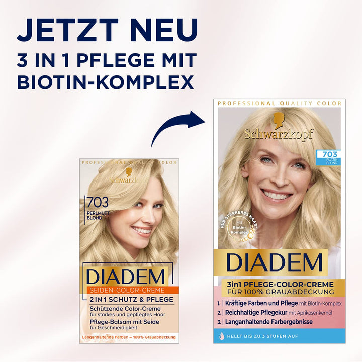 Schwarzkopf Diadem 3 in 1 Pflege-Color-Creme 794 Ultra Hellblond Stufe 3 (3 x 170 ml), permanente Ha