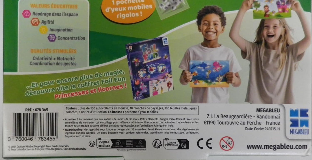 Megableu Foil Fun-Das Königreich der Tiere, Freizeit, Kinder, kreative und spielerische Aktivität, a