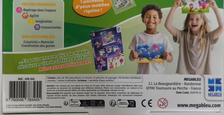 Megableu Foil Fun-Das Königreich der Tiere, Freizeit, Kinder, kreative und spielerische Aktivität, a