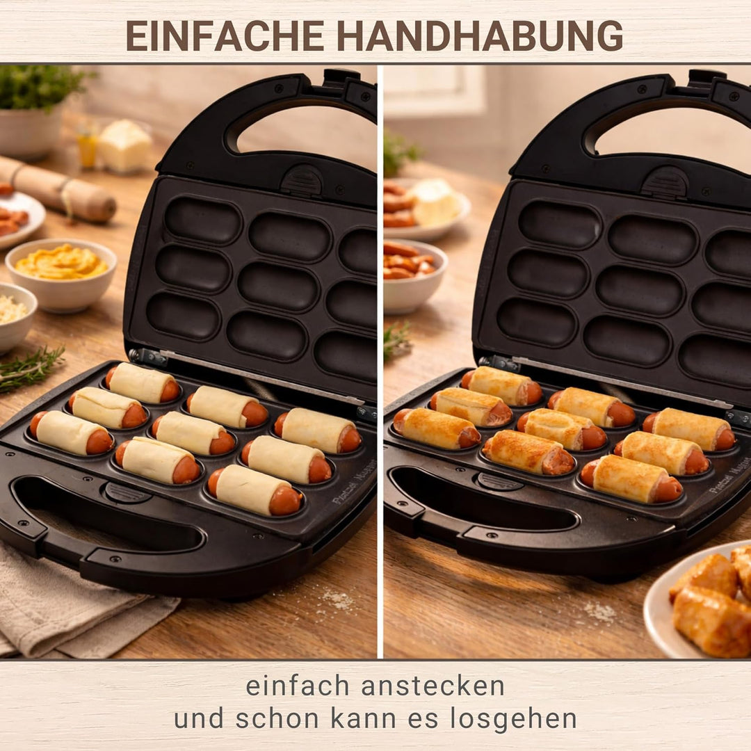 Syntrox Germany Pigs in a Blanket Würstchen im Schlafrock Maker Chefmaker SM-1300W Pretzel Nugget mi