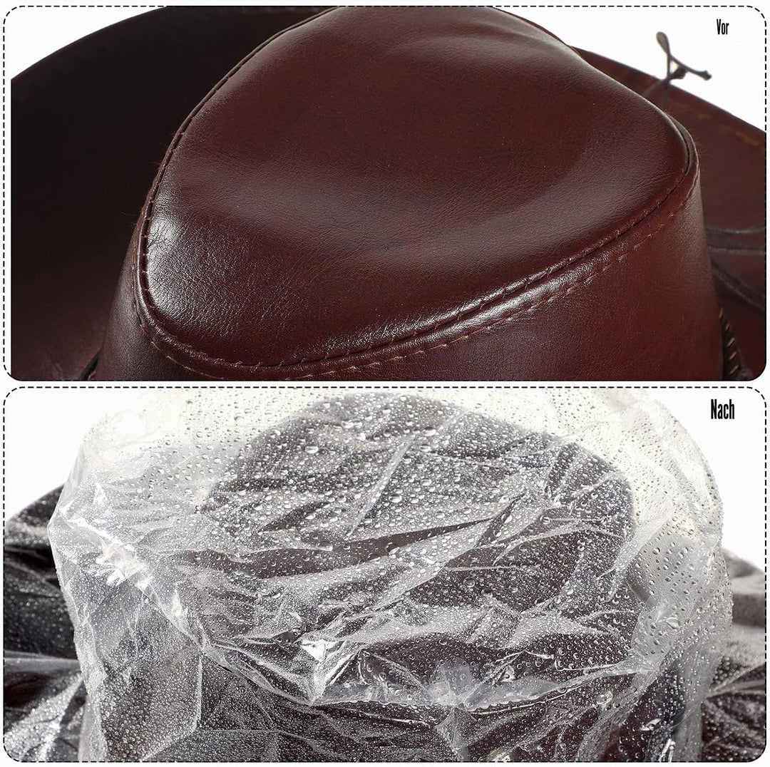 10 Stück Hut Regenschutz Wasserdicht Cowboy Hut Abdeckung Transparent Elastische Hut Kunststoff Abde