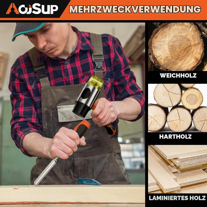 AojSup Profi Stechbeitel Set für Holz, Stechbeitel Set enthält 4x Stechbeitel (6mm, 12mm,19mm, 25mm)