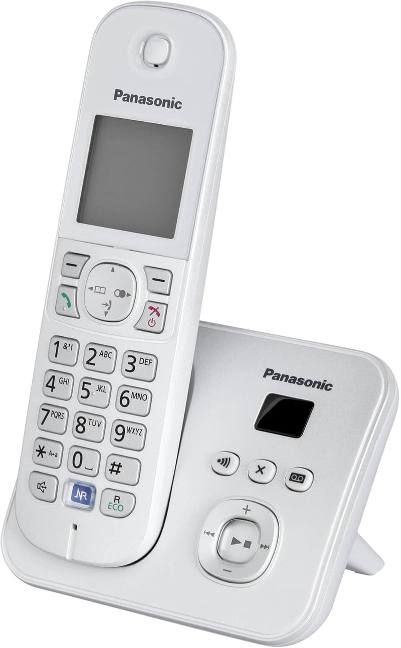 Panasonic KX-TG6821GS DECT Schnurlostelefon mit Anrufbeantworter (strahlungsarm, Eco-Modus, GAP Tele