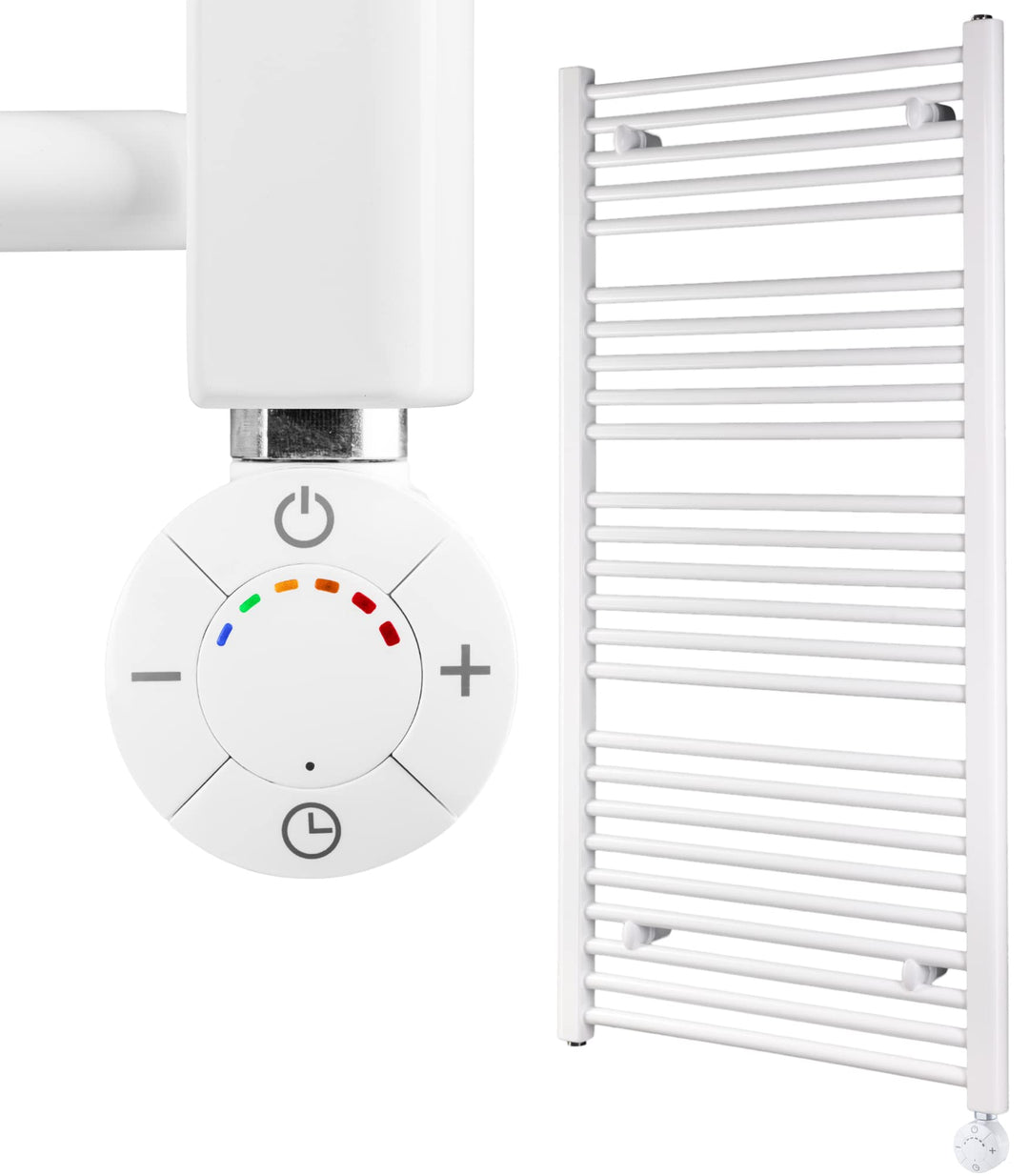 HEATSUPPLY® Handtuchheizkörper elektrisch weiss 1.142 x 600mm Badheizkörper elektrisch mit Thermosta