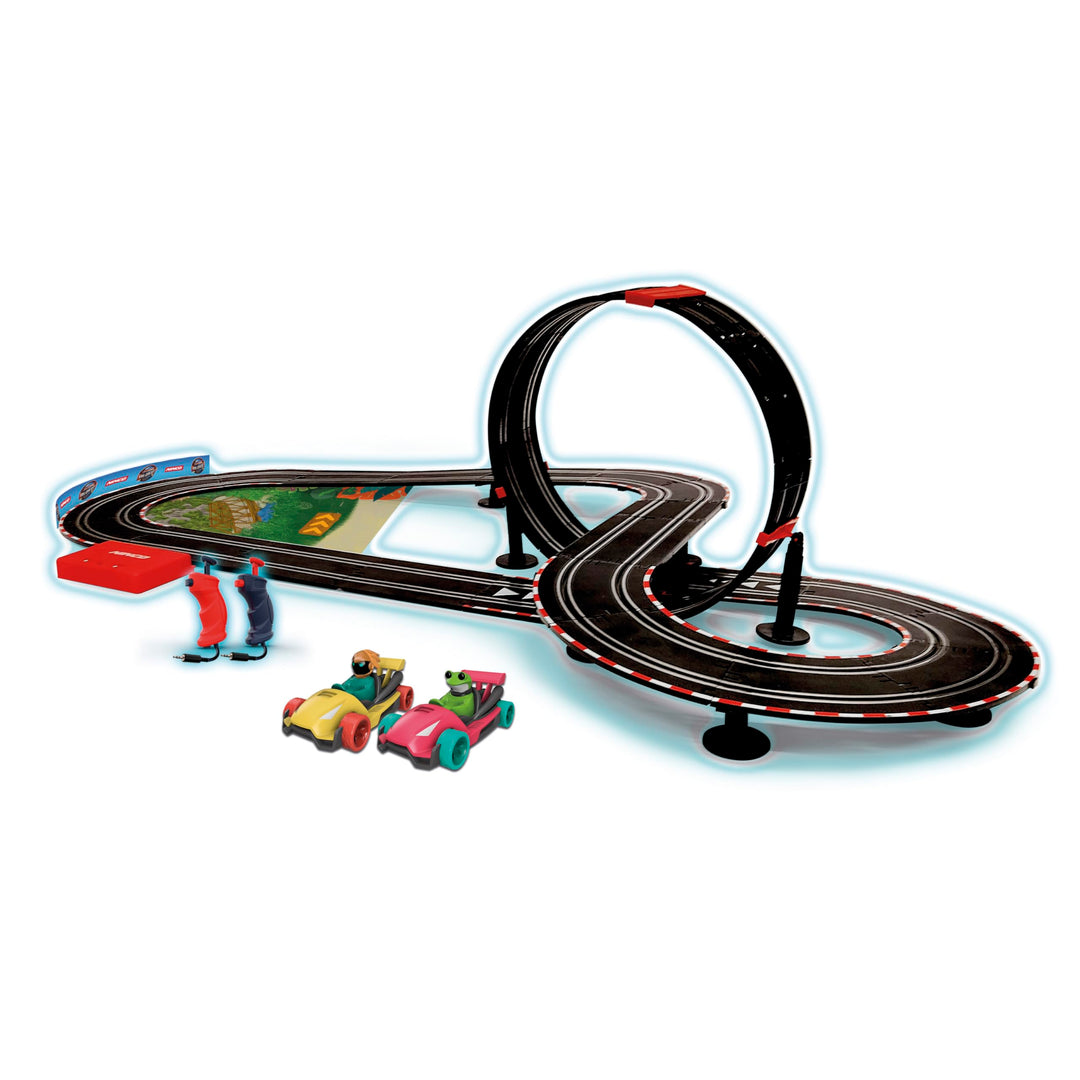Ninco - Velokú Racers Jungle Autorennbahn | Slot car Rennbahn 5m | Ferngesteuertes Auto Set mit 2 Fi