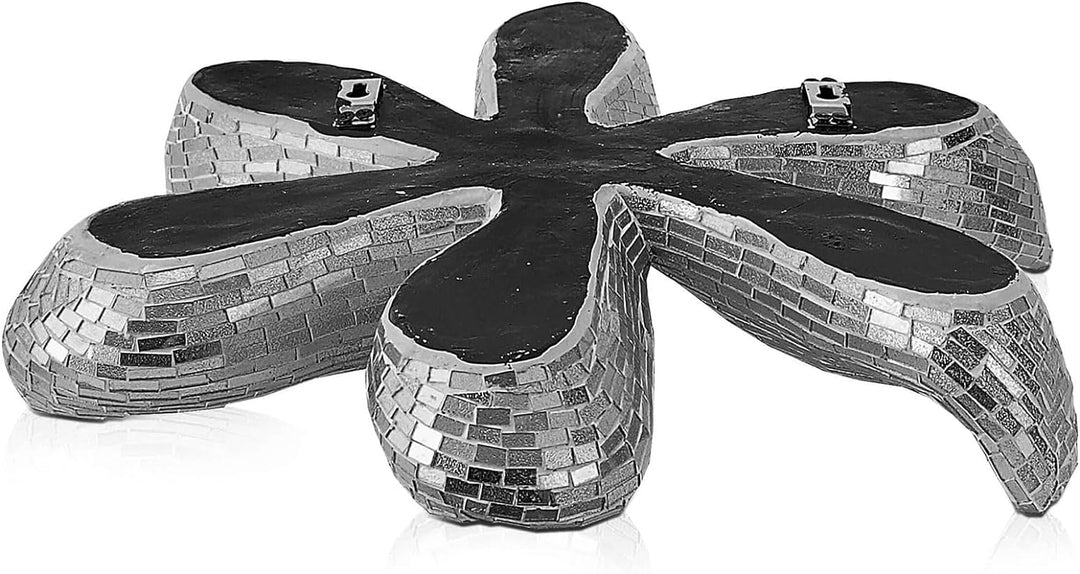 ADM - 'Blume 2' - Skulptur Dekorierten aus Glasmosaik, zum Aufhängen an der Wand - Silber - H51 cm,