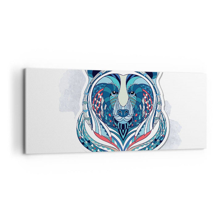 Panorama Bilder auf Leinwand 100x40cm Leinwandbild Bär Illustration Traum blumig Gross Wanddeko Bild