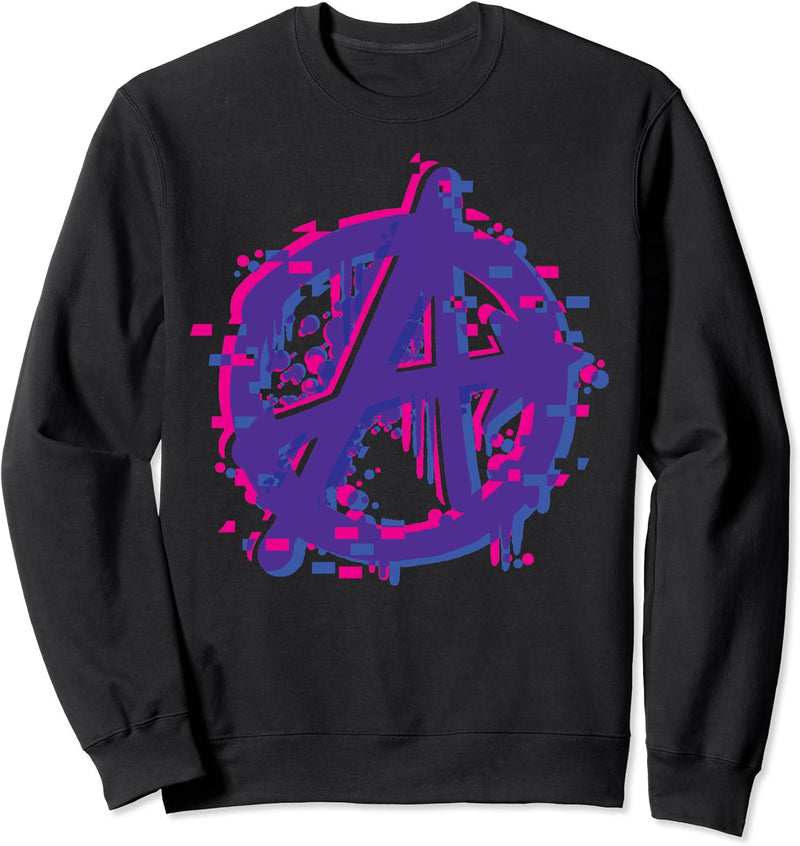 Marvel Avengers Spray Painted Glitched Logo Sweatshirt
