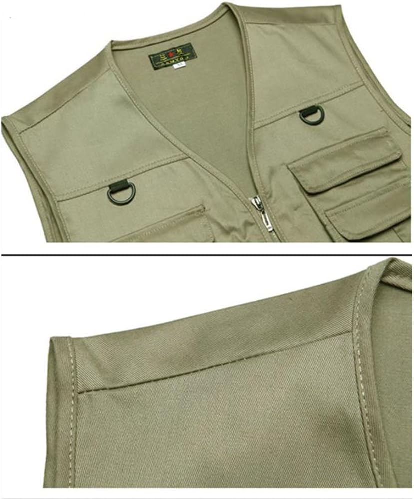 Herren Outdoor Ärmellos Weste Freizeit Angler Camping Wandern Weste mit Vielen Praktischen Taschen X