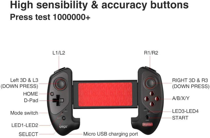 Wireless Game Controller für Tablets/Android, Megadream Mobile Bluetooth Gamepad Joystick mit 13–25