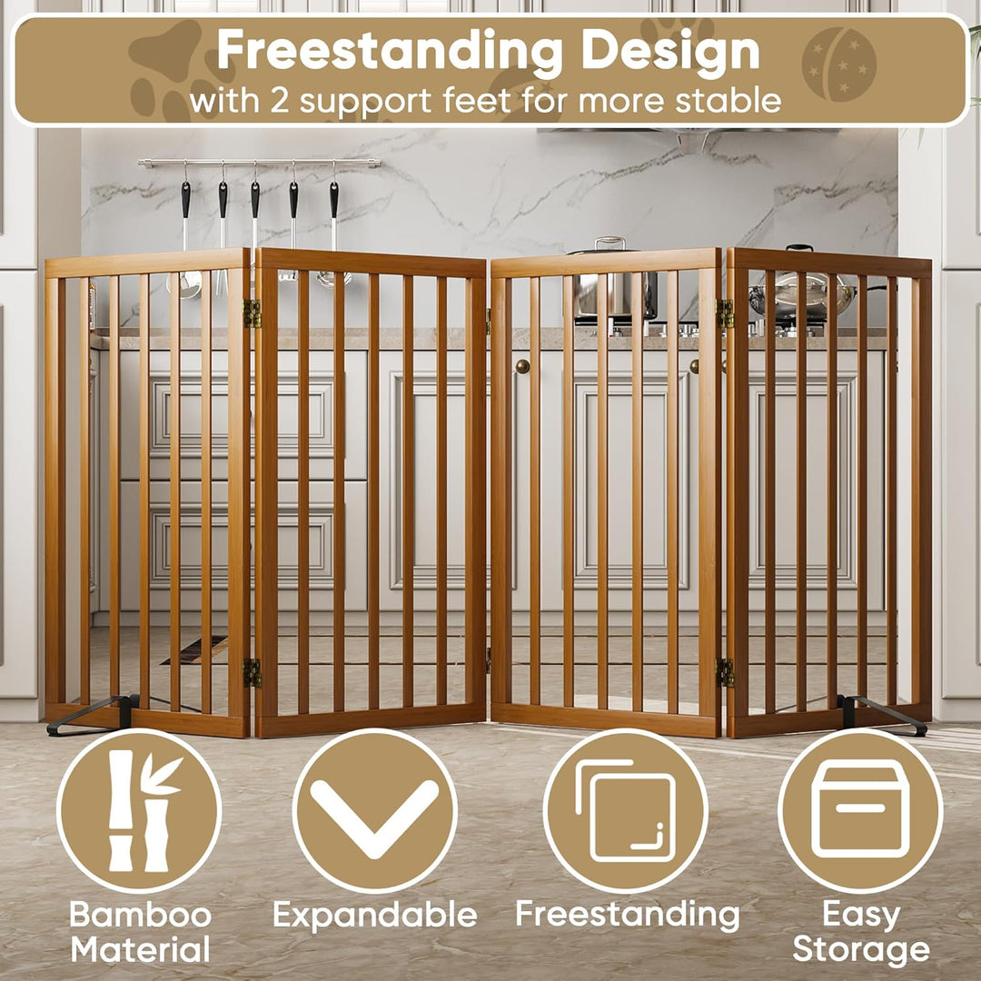Freistehendes Hundegitter, Faltbares Hundebarriere für Tür,Treppen,Flur,Küche &amp; Schlafzimmer, Freist