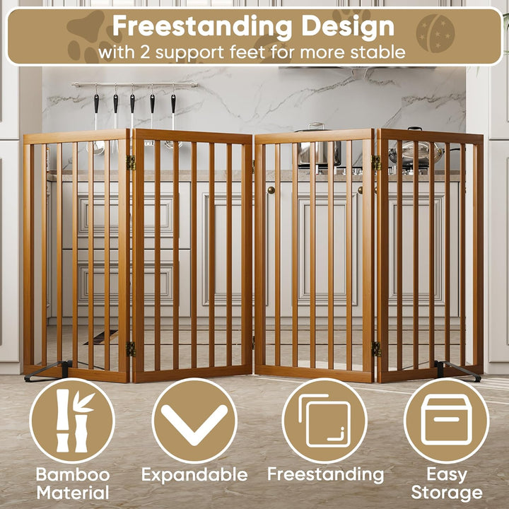 Freistehendes Hundegitter, Faltbares Hundebarriere für Tür,Treppen,Flur,Küche &amp; Schlafzimmer, Freist
