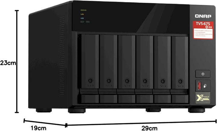 Qnap TVS-675-8G 6 Bay 2,5 GHz 8GB 2 X 2,5GBE / 8 GB SODIMM DDR4 / max 64GB (2 x 32 GB) / 2 x M.2 228