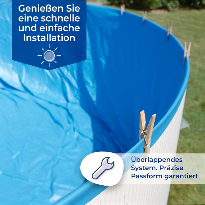 Gre SP358F - Poolfolie für runde Pools, 350 x 132 cm (Durchmesser x Höhe), Overlap System, Farbe Bla