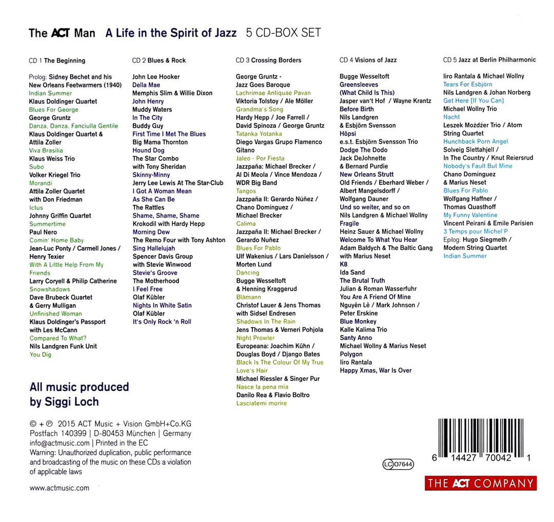 Siggi Loch-a Life in the Spirit of Jazz, Audio-CD