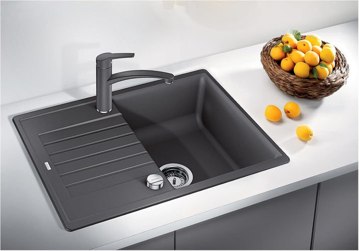 BLANCO ZIA 45 S Compact | SILGRANIT schwarz | Einbauart: Einbau von Oben | reversibel | mit Ablauffe