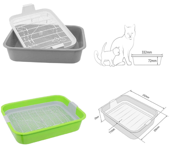 4Big.fun 2x Set Erste Katzentoilette Schalentoilette Katzenklo - perfekt für Kätzchen Katzenbabys Ju