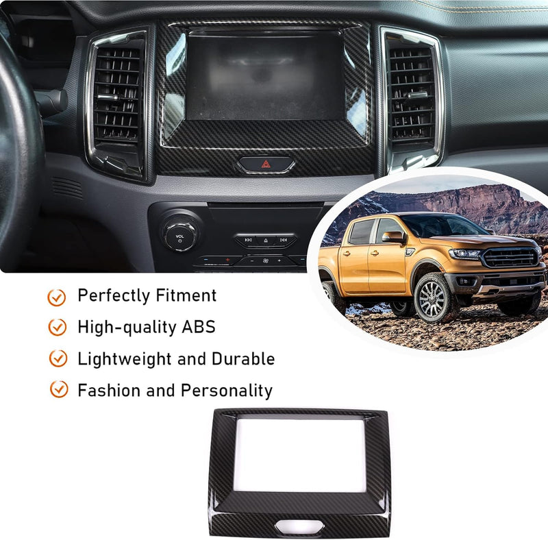 Carobon Glasfaser Stil ABS Navigation GPS Panel Dekoration Rahmen für Ford Ranger Everest Endeavor 2