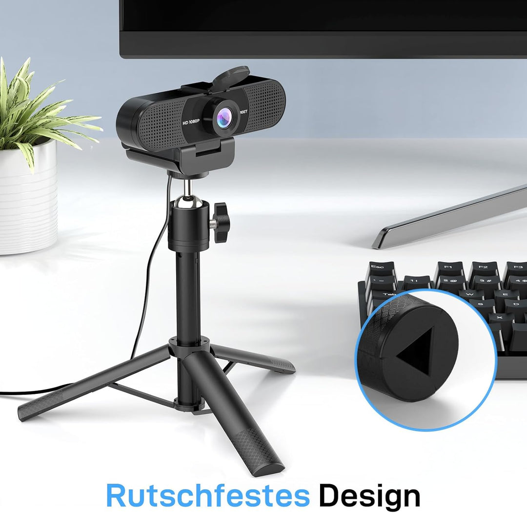 EMEET Full HD Webcam - C960 Kit 1080P Webcam mit Objektivabdeckung & Dual Mikrofon, 90 ° Streaming K