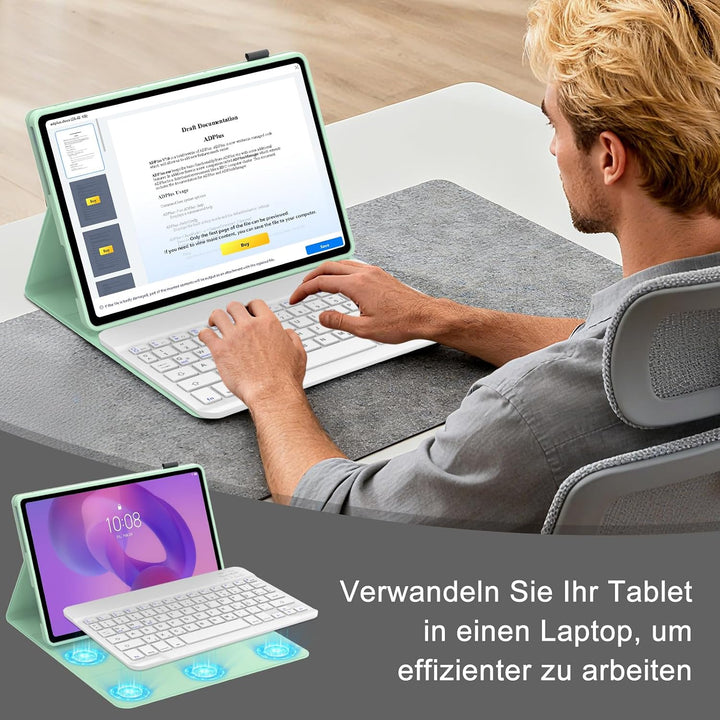 Hülle Tastatur für Lenovo Idea Tab 11 Zoll 2025/Lenovo Tab M11 11 Zoll 2024 | Mit Magnetisch Abnehmb