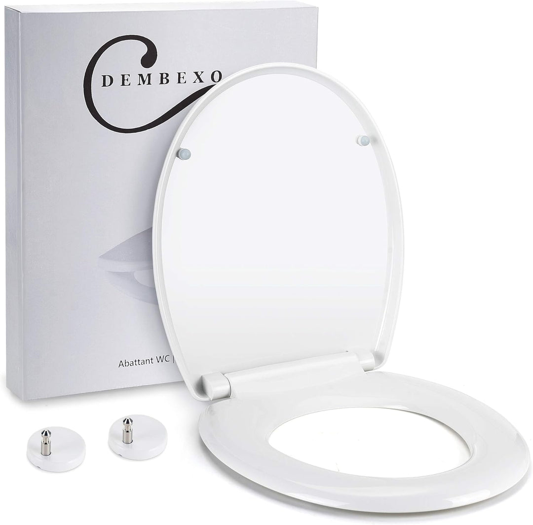 Dembexo® - Premium Toilettendeckel - WC Sitz mit Absenkautomatik, Weiche Schliessung, Mit Anti-Rutsc