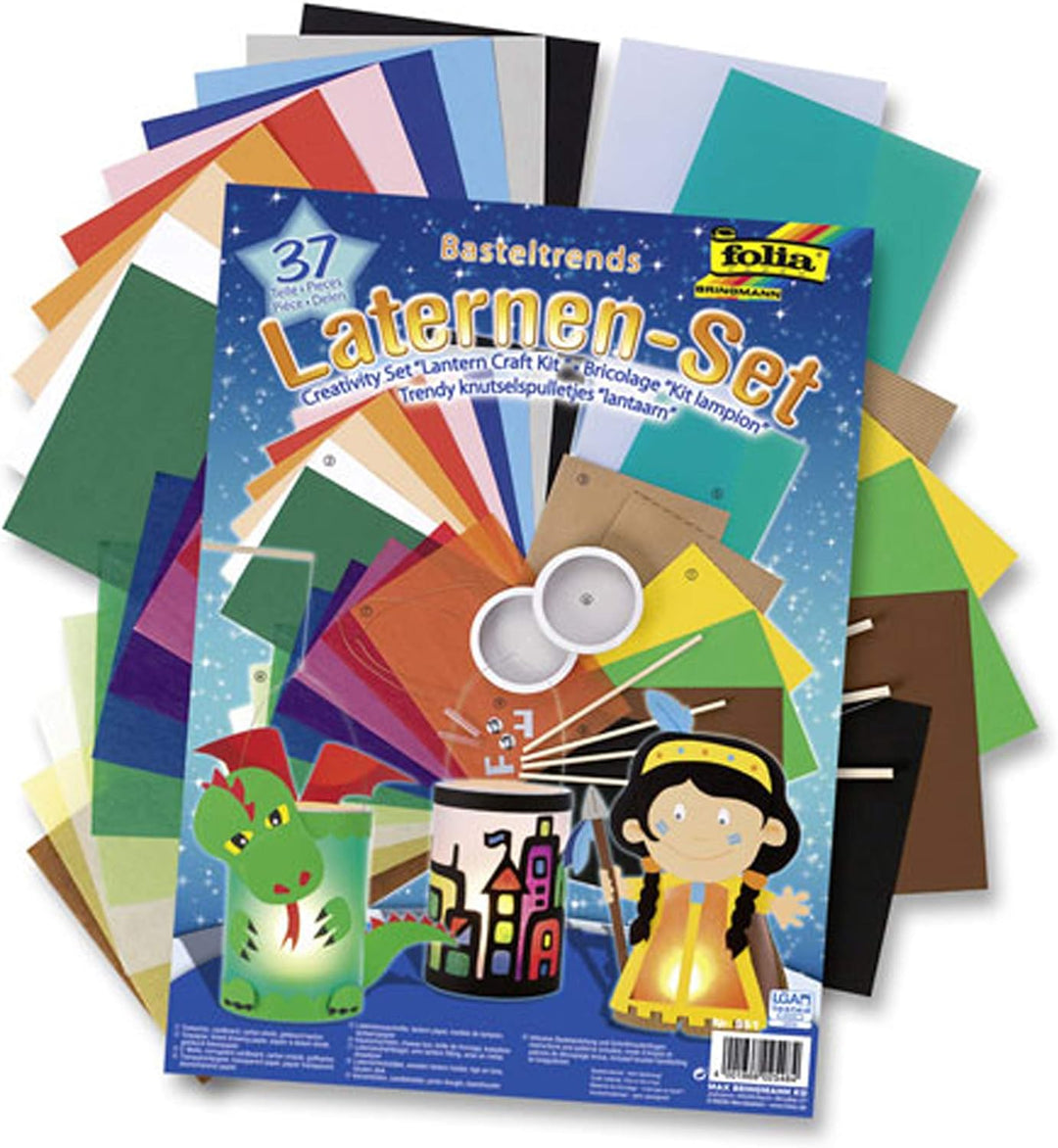 folia 951 - Laternen Bastel Set, 37 teilig (3 Kreativsets), 3 Kreativset