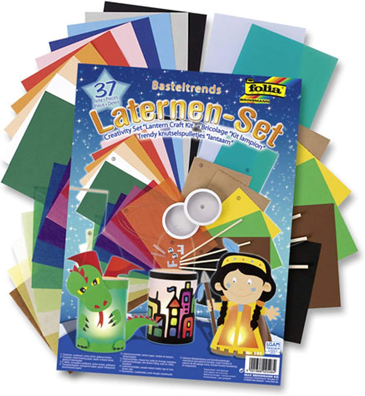 folia 951 - Laternen Bastel Set, 37 teilig (3 Kreativsets), 3 Kreativset