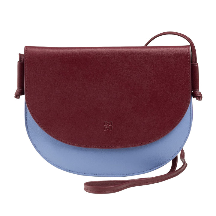 DUDU Damen Umhängetasche aus Leder, kompaktes schlankes Design Handtasche mit Knopfverschluss, Verst