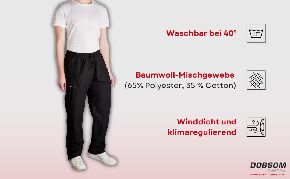 Dobsom Reha Hose Damen und Herren I Jogginghose seitlich zu öffnen I Sporthose Trainingshose mit dur