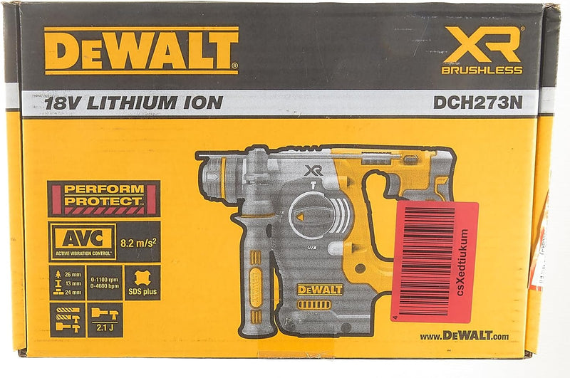 Dewalt 18V SDS-plus 24 mm Akku-Kombihammer DCH273N (bürstenloser Motor, 2,1 Joule Schlagenergie, vib