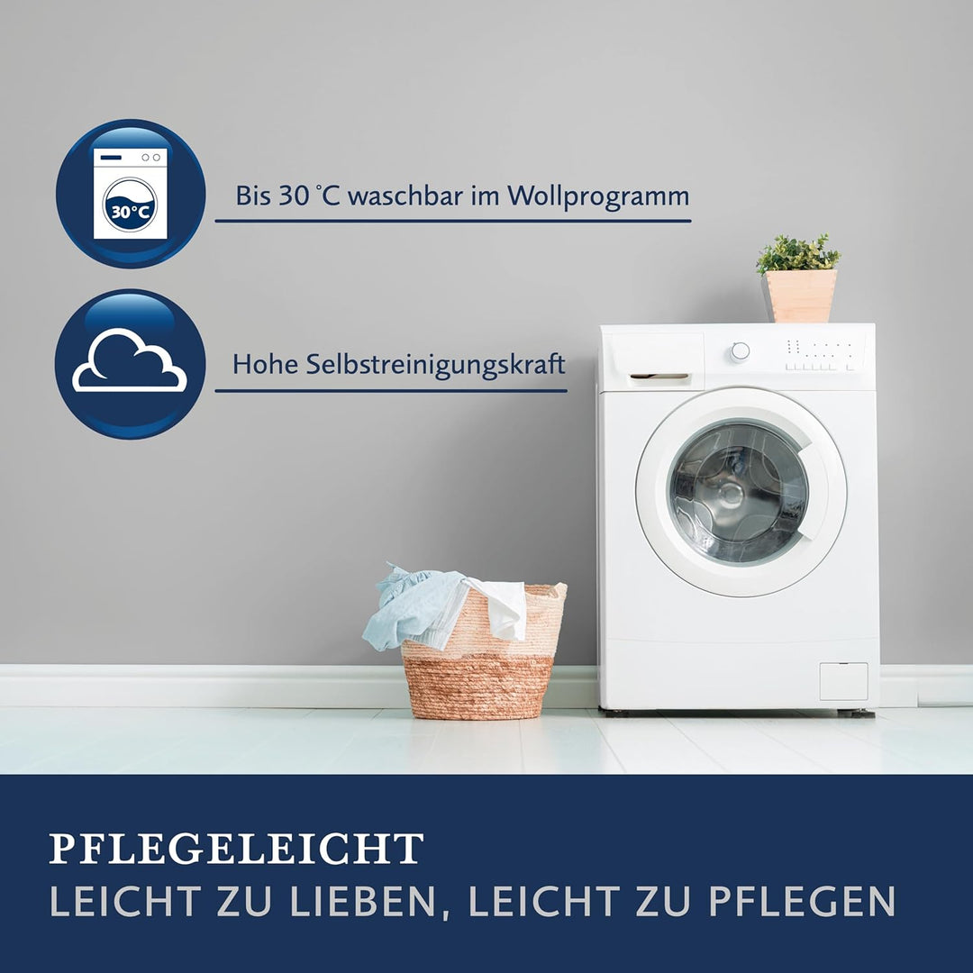 billerbeck Schurwoll Bettdecke | Meisterklasse | 200 x 200 cm | Naturdecke | Wärmestufe sommerleicht