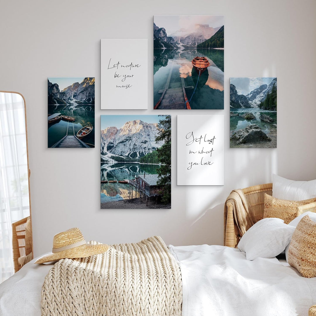 Muralo - Wandbilder Set - Leinwand Bilder Set Aufhängefertig - Bilder für Wohnzimmer Schlafzimmer -
