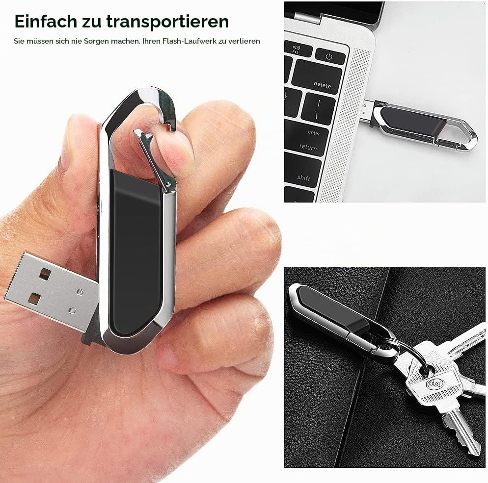 64GB USB-Stick Tragbarer USB-Flash-Laufwerk mit Schlüsselanhänger USB 2.0 Speicherstick für Externe