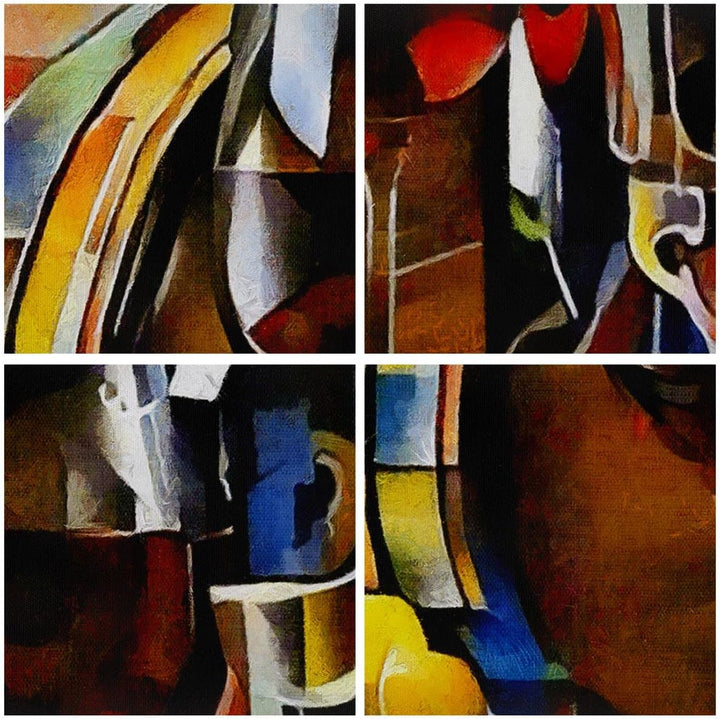 Bilder auf Leinwand Wein Abstraktion Leinwandbild mit Rahmen 70x50cm Wandbilder Dekoration Wohnzimme