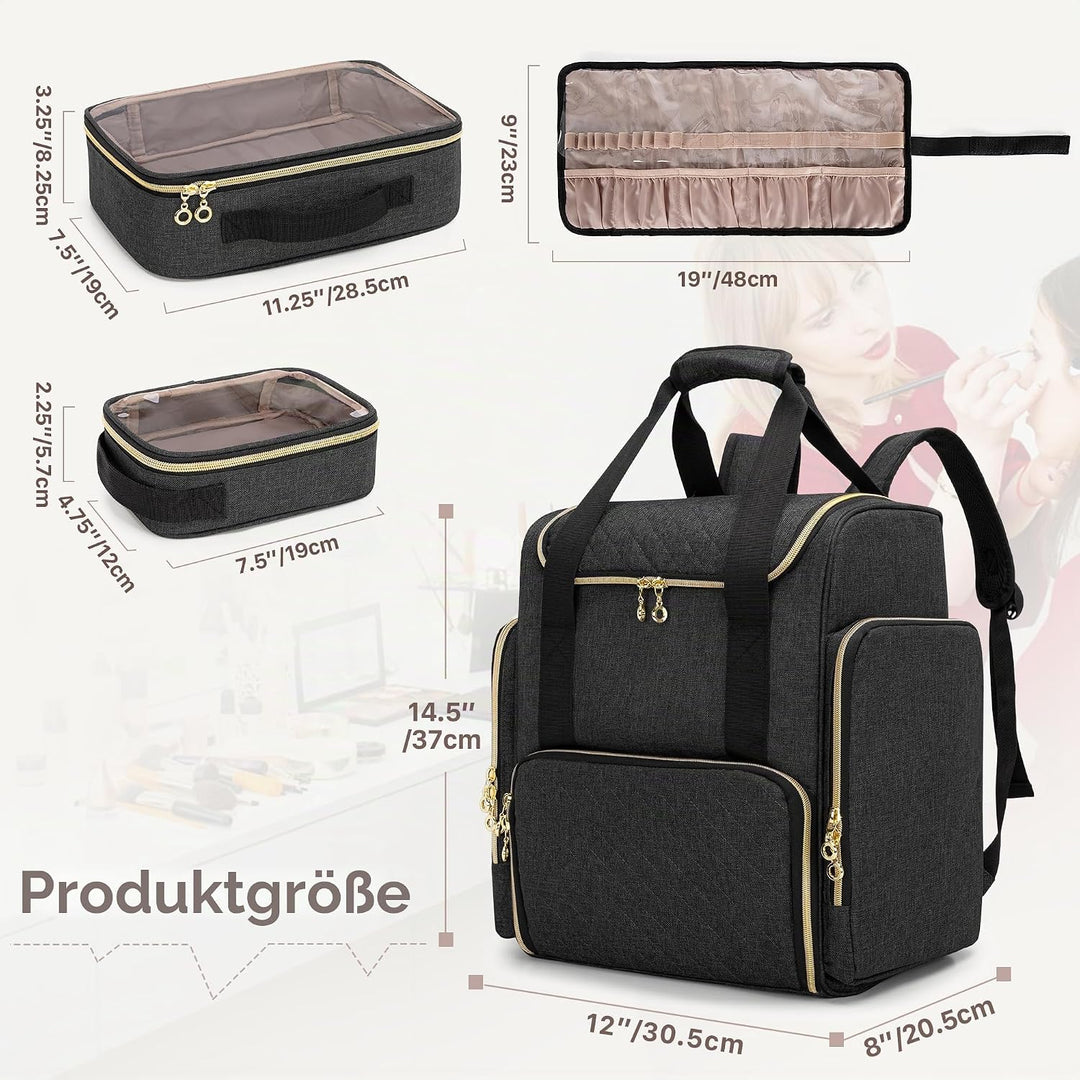Luxja Kosmetikkoffer Rucksack, Make Up Tasche für Kometik | Schminktasche für Makeup, Kosmetik Organ