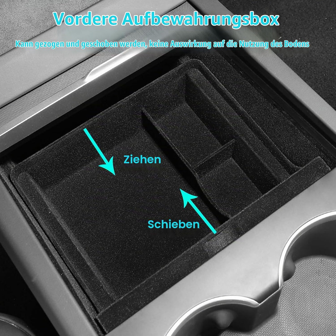 MIEBA 2 Pack Zubehör für Tesla Model 3 Highland 2024 Mittelkonsole Organizer-Ablage, für Tesla Model