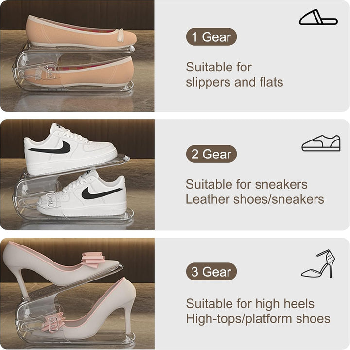 Dokeno 8 Stück Schuhstapler, Schuhorganizer, Schuhaufbewahrung Platzsparend, Schuh Organizer, Einste