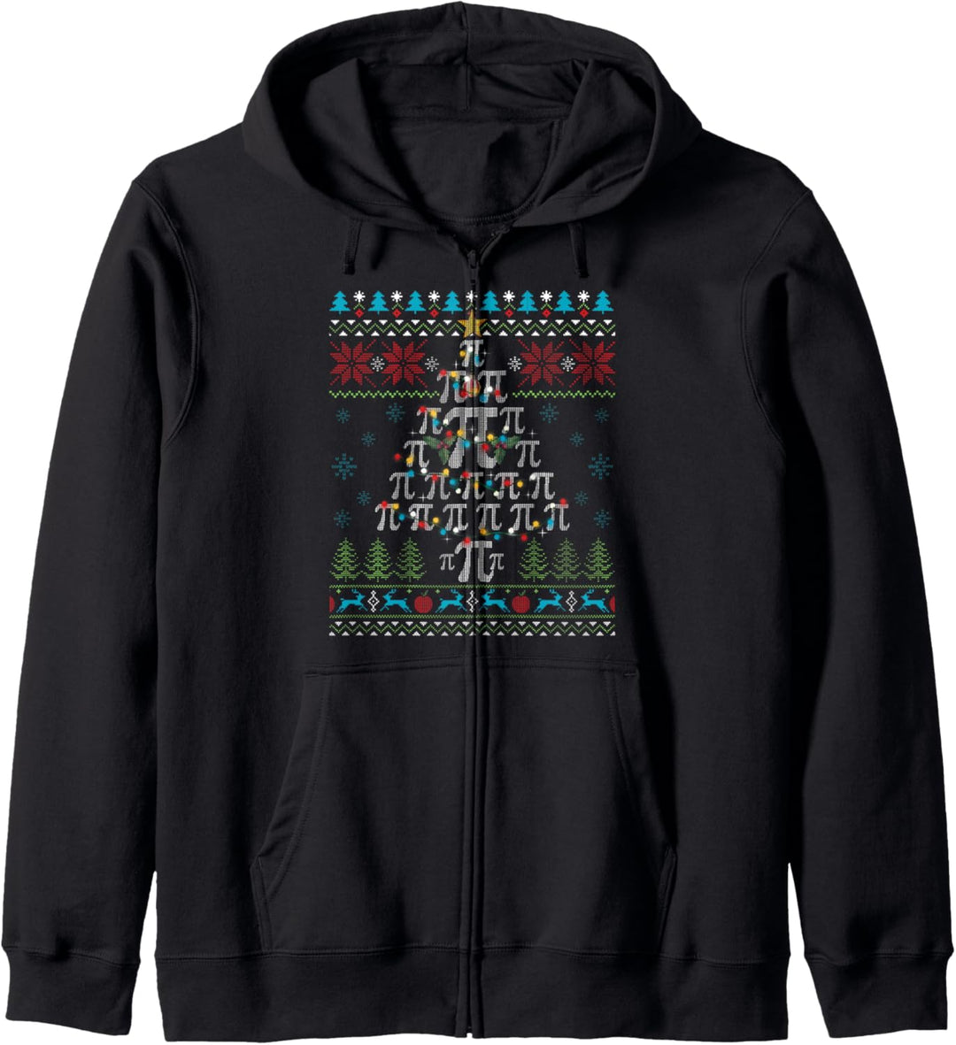 Pi Symbol Weihnachtsbaum Lustige Mathematik Hässliche Weihnachten Pullover Kapuzenjacke