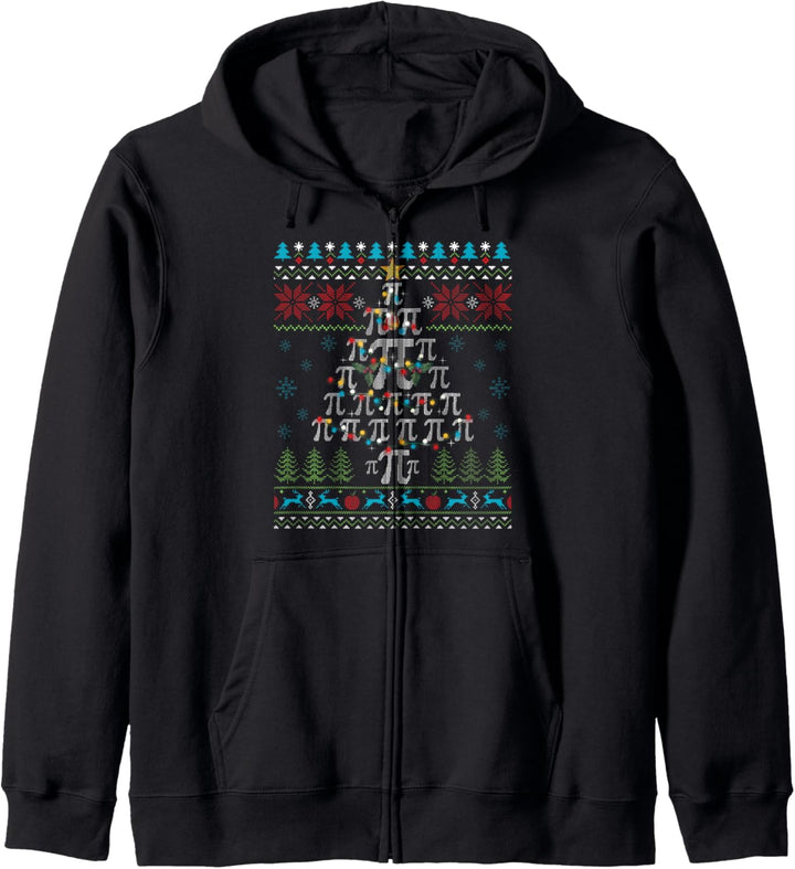 Pi Symbol Weihnachtsbaum Lustige Mathematik Hässliche Weihnachten Pullover Kapuzenjacke