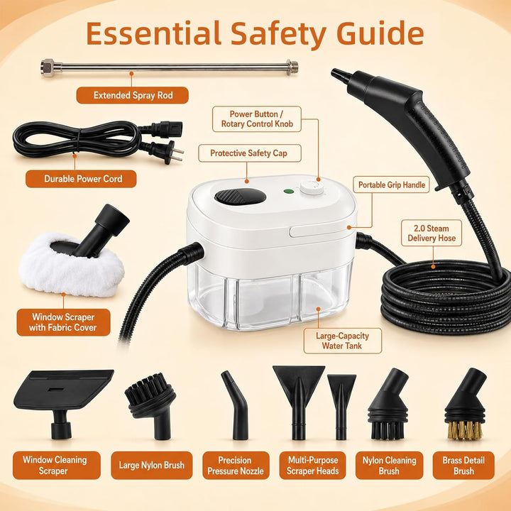 Professioneller Dampfreiniger für Alles – Leistungsstarker Steam Cleaner für Auto, Bad, Küche, Fenst