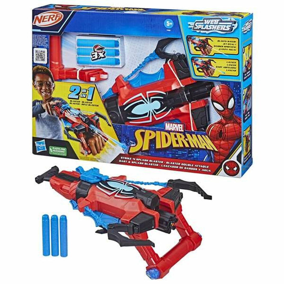 Marvel Spider-Man Dart & Splash Blaster, Superhelden-Spielzeug ab 5 Jahren, Nerf Spider-Man Blaster,