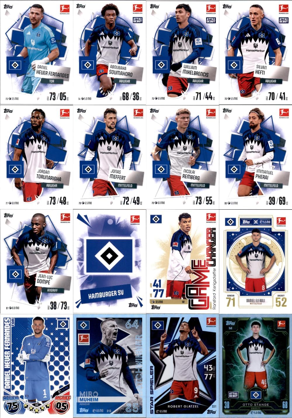 Bundle mit Topps Match Attax Bundesliga - 2025/26 - Mannschaftspaket - Hamburger SV + Exklusive Coll