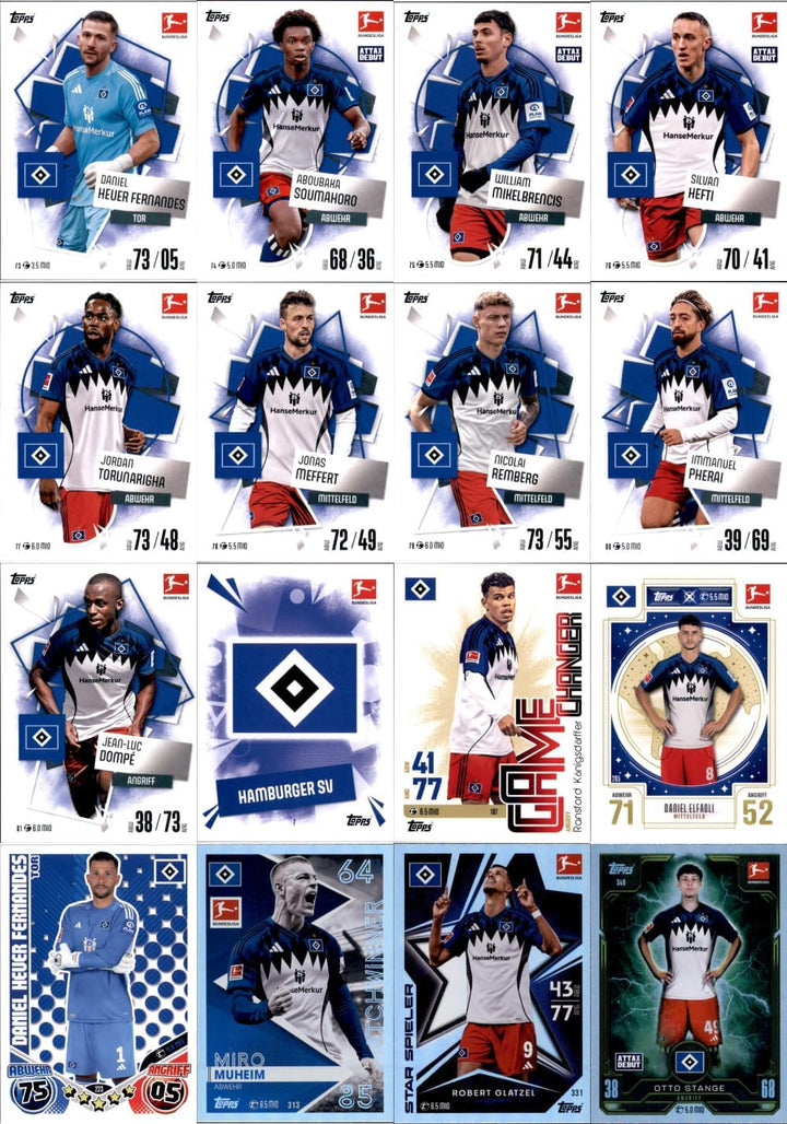 Bundle mit Topps Match Attax Bundesliga - 2025/26 - Mannschaftspaket - Hamburger SV + Exklusive Coll