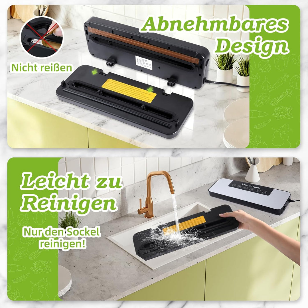 Vakuumiergerät für Trockene und Feuchte Lebensmittel: Vakuumierer 5 in 1 mit 50 Vakuumierbeutel, Vak
