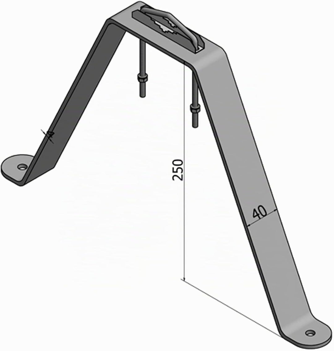 Wandbefestigung/Masthalterung aus hochwertigem Stahl 25 cm - Mast- oder Stangenbefestigung bis 60 mm
