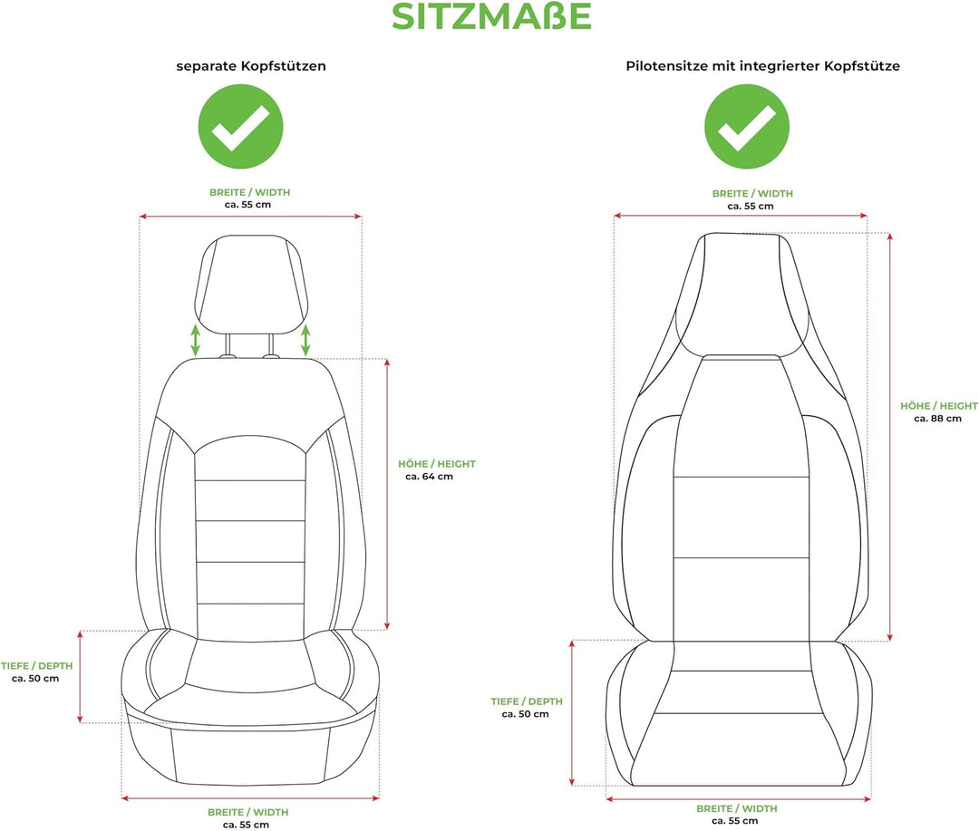 BREMER SITZBEZÜGE Mass Sitzbezüge Schonbezüge für Mercedes GLK X204 DS6 Baujahr 2008-2015