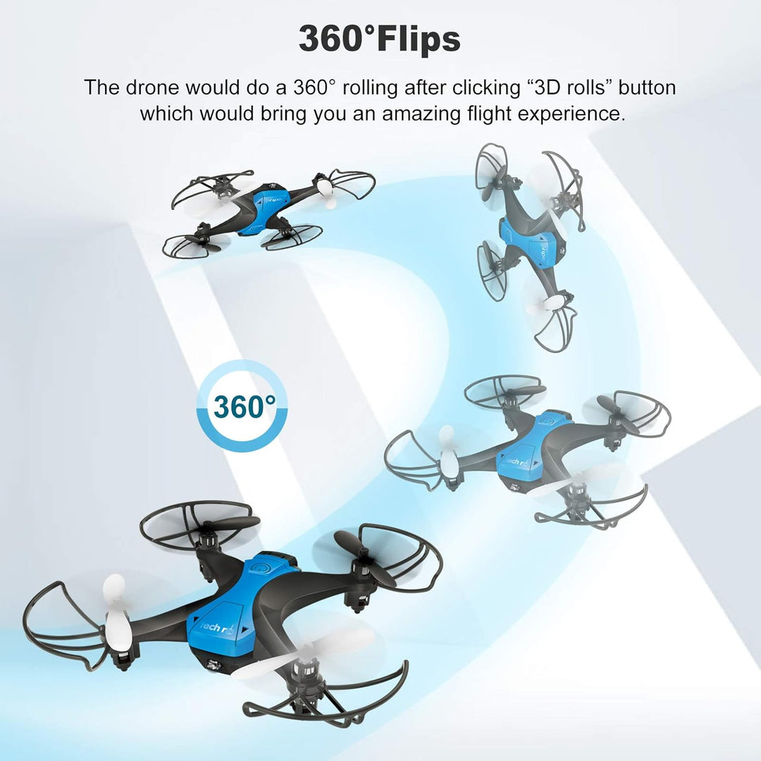 tech rc Drohne für Kinder Anfänger Mini Drohnen ohne Kamera Dual Akku 16 Minuten Flugzeit Indoor RC