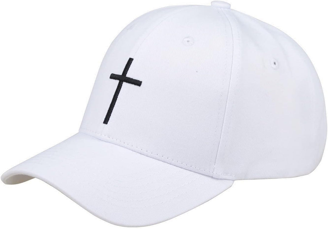 Bexxwell Baseball Cap weiss mit Kreuz-Stickerei (optimale Passform, Kappe, White, Baseballcap, Cross