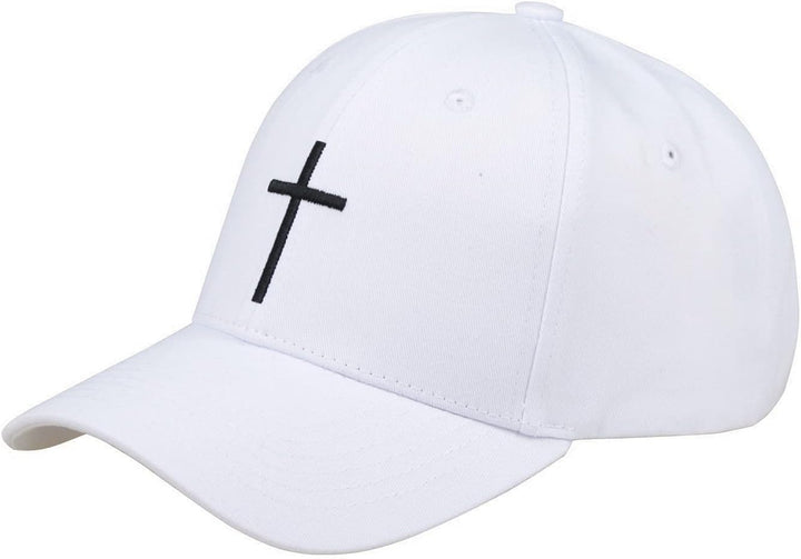 Bexxwell Baseball Cap weiss mit Kreuz-Stickerei (optimale Passform, Kappe, White, Baseballcap, Cross