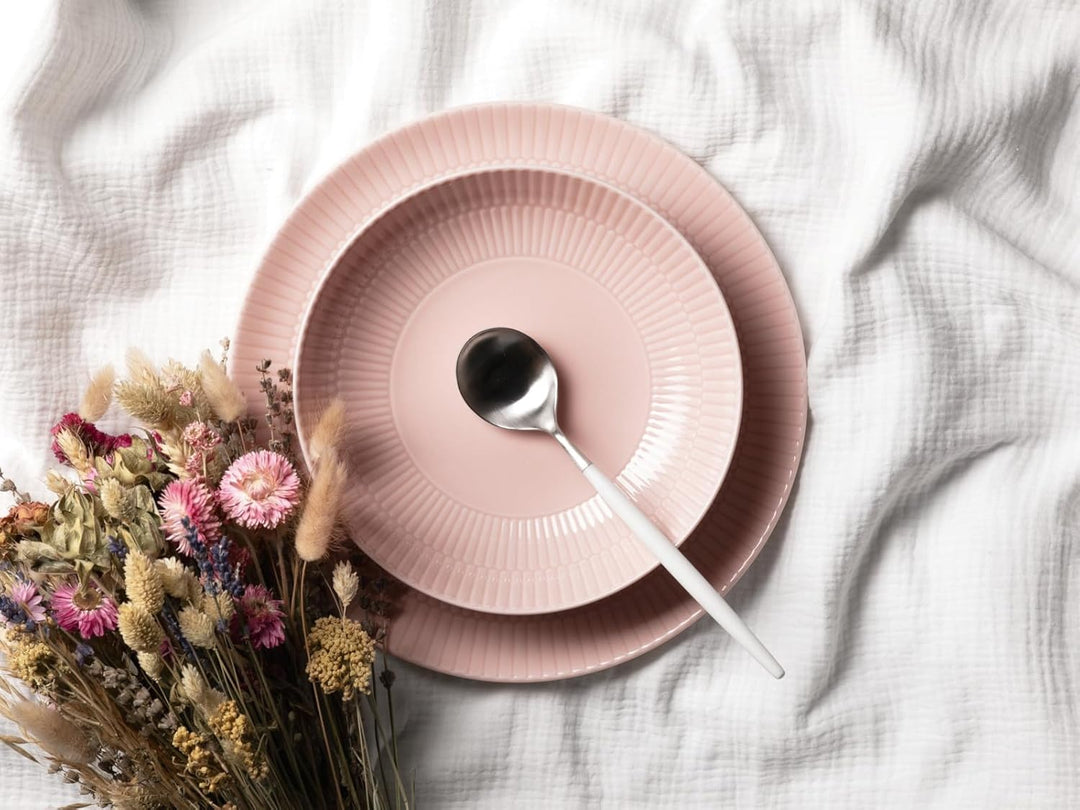 Seltmann Weiden Amina Rosé Suppenteller, 21 cm, Tiefe Suppenschale mit dezentem Relief-Muster, Spülm